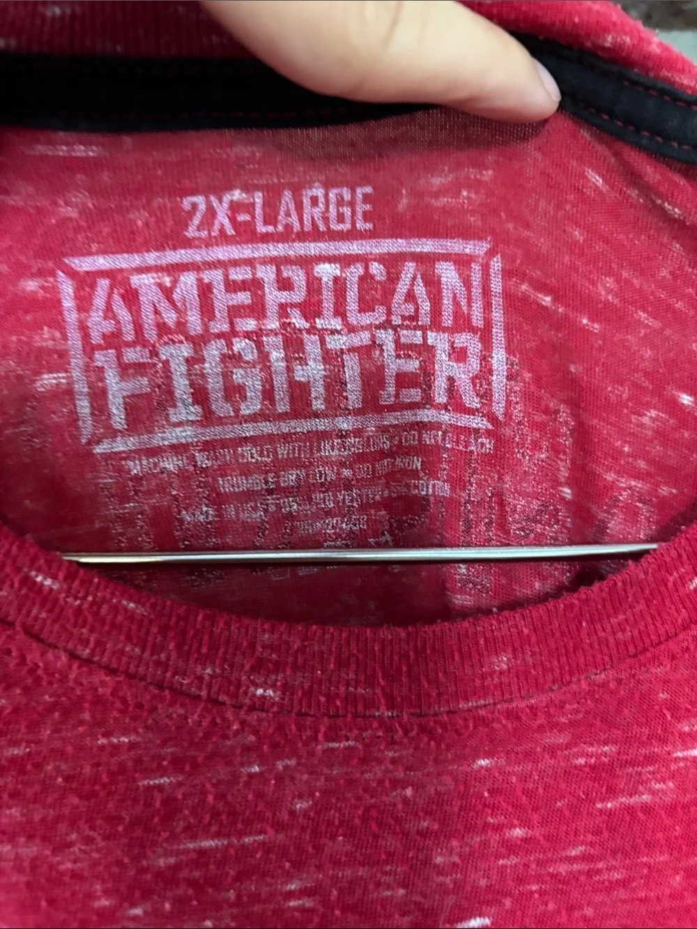 American Fighter Red Short-Sleeve Graphic Tee with White Print Men’s XXL 2XL